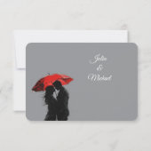 Romantische Pariser Liebe Silhouette RSVP Karte (Rückseite)