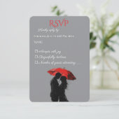 Romantische Pariser Liebe Silhouette RSVP Karte (Stehend Vorderseite)