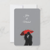 Romantische Pariser Liebe Silhouette RSVP Karte (Rückseite)