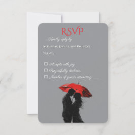 Romantische Pariser Liebe Silhouette RSVP Karte