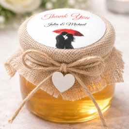 Romantische Pariser Liebe Silhouette Runder Aufkleber