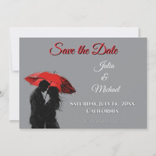 Romantische Pariser Liebe Silhouette Save The Date (Vorderseite)