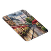 Romantische Pariser Straße Eiffelturm Aquarell Magnet (Rechte Seite)