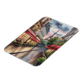 Romantische Pariser Straße Eiffelturm Aquarell Magnet (Linke Seite)