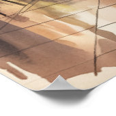 Romantische Pariser Straße Eiffelturm Aquarell Poster (Ecke)