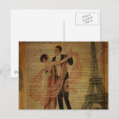 romantische Pariser Waltz-Tänzer Postkarte (Vorne/Hinten)