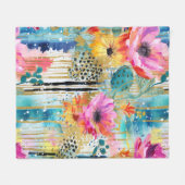 Romantische Pastel Cacti Bloom Fleecedecke (Vorderseite (Horizontal))