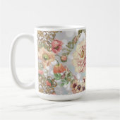 Romantische Pastel Florals Blues Kaffeetasse (Links)