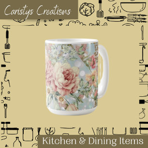 Romantische Pastel Florals Blues Kaffeetasse