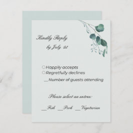 Romantische Pastel Green Eucalyptus Wedding RSVP Karte