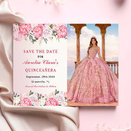 Romantische Pastel Rose Blumensaft 16 Foto Save The Date