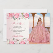 Romantische Pastel Rose Sweet 16 Danke Karte (Vorderseite)