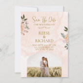 "Romantische Pastel Save the Date Einladung (Vorderseite)