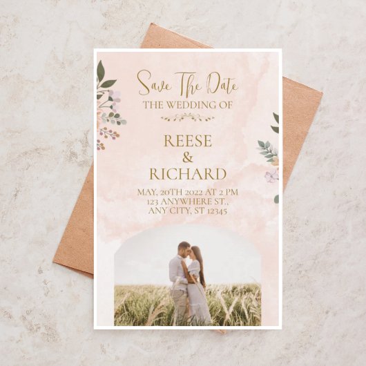 "Romantische Pastel Save the Date Einladung