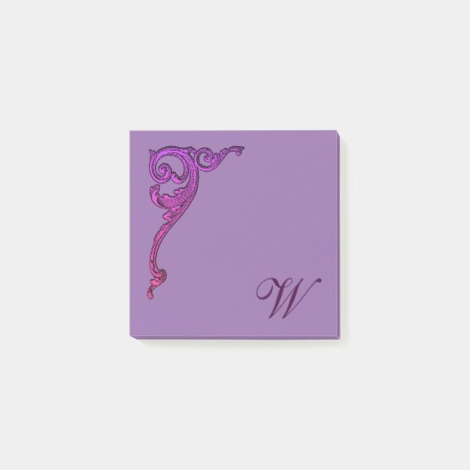 Romantische Pastel Steampunk Goth Mit Monogramm Post-it Klebezettel (Vorderseite)