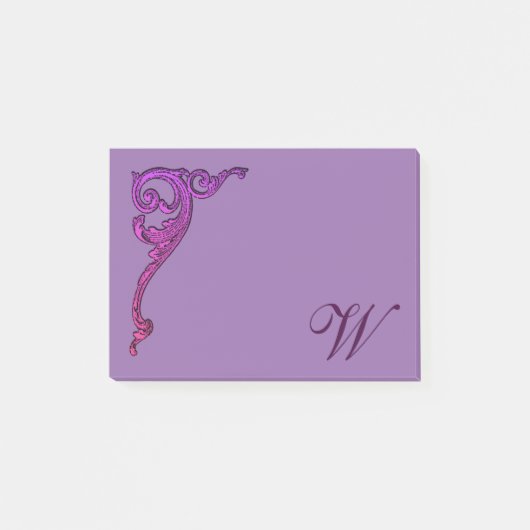 Romantische Pastel Steampunk Goth Mit Monogramm Post-it Klebezettel (Vorderseite)