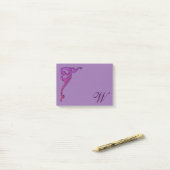 Romantische Pastel Steampunk Goth Mit Monogramm Post-it Klebezettel (Auf Schreibtisch)