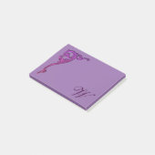 Romantische Pastel Steampunk Goth Mit Monogramm Post-it Klebezettel (angewinkelt)