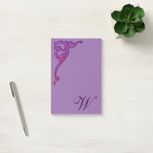 Romantische Pastel Steampunk Goth Mit Monogramm Post-it Klebezettel (Büro)