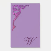 Romantische Pastel Steampunk Goth Mit Monogramm Post-it Klebezettel (Vorderseite)