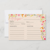 Romantische Pastel-Wildblume Bloom Brautrezept Einladung (Vorderseite)