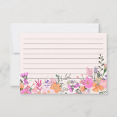 Romantische Pastel wilde Blume Frühlingsbridal Rez Einladung (Rückseite)