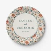 Romantische Pastell Blumen Pappteller (Vorderseite)