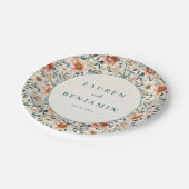 Romantische Pastell Blumen Pappteller (Schrägansicht)