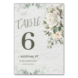 Romantische Pastell-Botanik-Hochzeitstisch-Nummer Tischnummer