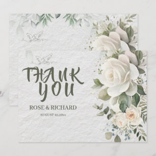 Romantische Pastell-Botanische Hochzeits-Dankeskar Dankeskarte