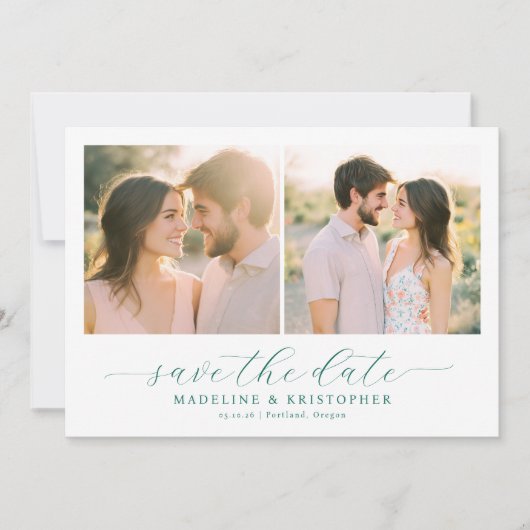 Romantische Pastell-Fotocollage Save The Date (Vorderseite)