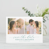 Romantische Pastell-Fotocollage Save The Date (Stehend Vorderseite)