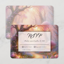 Romantische Pastell-Gartenweg-Laterne Hochzeit RSVP Karte