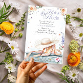 Romantische Pastell Hats und Heels Derby Brautpart Einladung