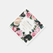 Romantische Pastell-Rose Brautparty Serviette (Ecke)