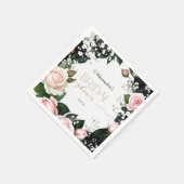 Romantische Pastell-Rose Brautparty Serviette (Ecke)