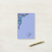 Romantische Pastell-Steampunk-Goth-Monogramm Post-it Klebezettel (Auf Schreibtisch)