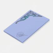 Romantische Pastell-Steampunk-Goth-Monogramm Post-it Klebezettel (angewinkelt)
