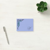 Romantische Pastell-Steampunk-Goth-Monogramm Post-it Klebezettel (Büro)