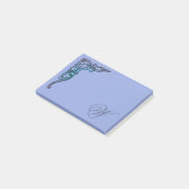 Romantische Pastell-Steampunk-Goth-Monogramm Post-it Klebezettel (angewinkelt)