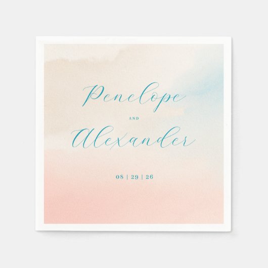 Romantische Pastell-Wasserfarbe Serviette (Vorderseite)