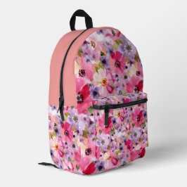 Romantische Pastell-Wasserfarben-Blumen-Tagesrucks Bedruckter Rucksack