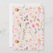 Romantische Pastell-Wilde Blume Frühjahr Brautpart Einladung (Rückseite)