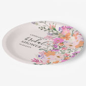 Romantische Pastell-Wilde Blume Frühjahr Brautpart Pappteller (Schrägansicht)