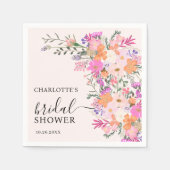 Romantische Pastell-Wilde Blume Frühjahr Brautpart Serviette (Vorderseite)