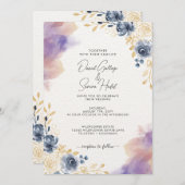 Romantische Pastellblumen Einladung (Vorne/Hinten)