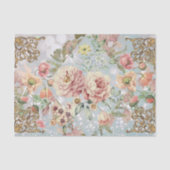 Romantische Pastelle Florals Blues Decoupage/Tissu Seidenpapier (Vorderseite)