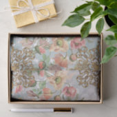 Romantische Pastelle Florals Blues Decoupage/Tissu Seidenpapier (Geschenk)
