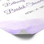 Romantische Pastelle Lila florales Brautparty Zeic Poster (Ecke)