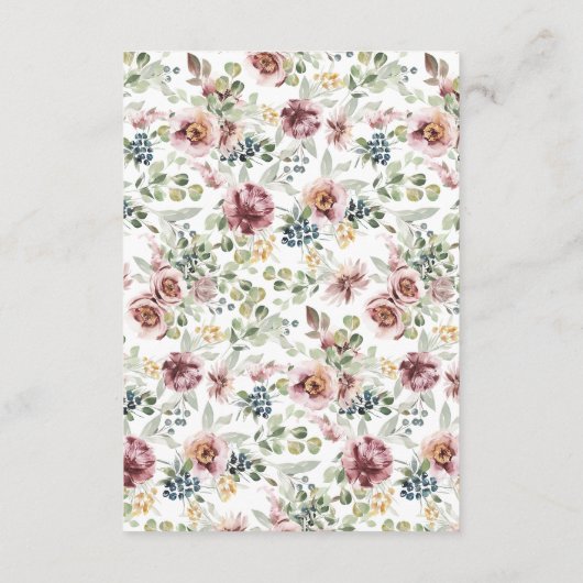 Romantische Pastellfarben Hochzeitskarte Blume Begleitkarte (Rückseite)
